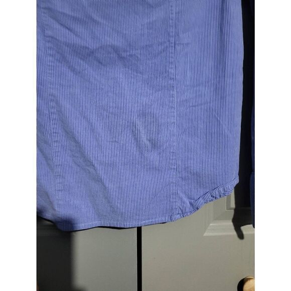 Caribbean Joe blue long-sleeved collard button-down shirt - Picture 6 of 6